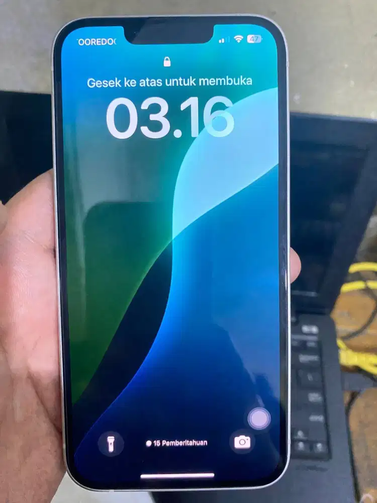 COD fullset iphone 13 basic putih 128GB ios 18 batre 93% Garansi  3/26