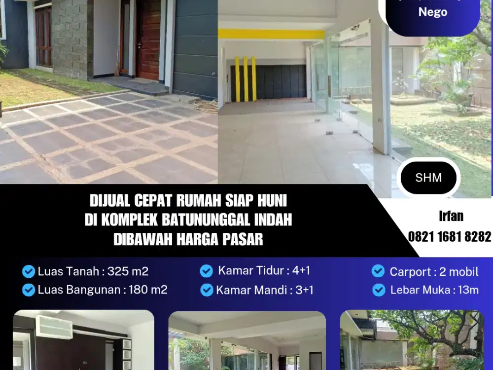 Dijual Cepat Rumah Siap Huni
Di Komplek Batununggal Indah
Dibawah Harga Pasaran