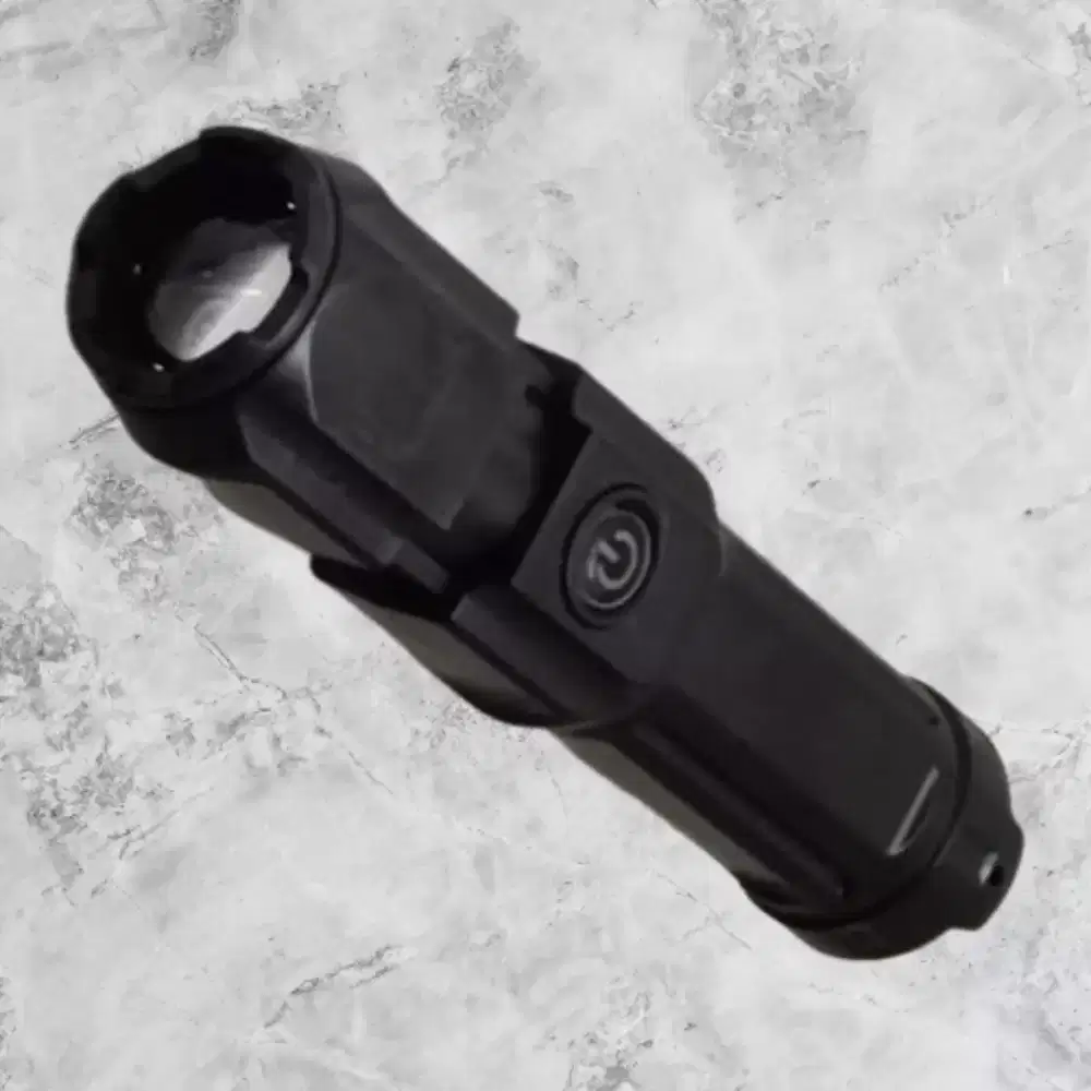 Alat Penerangan Senter Mini LED Zoom Emergency Charge USB Portable