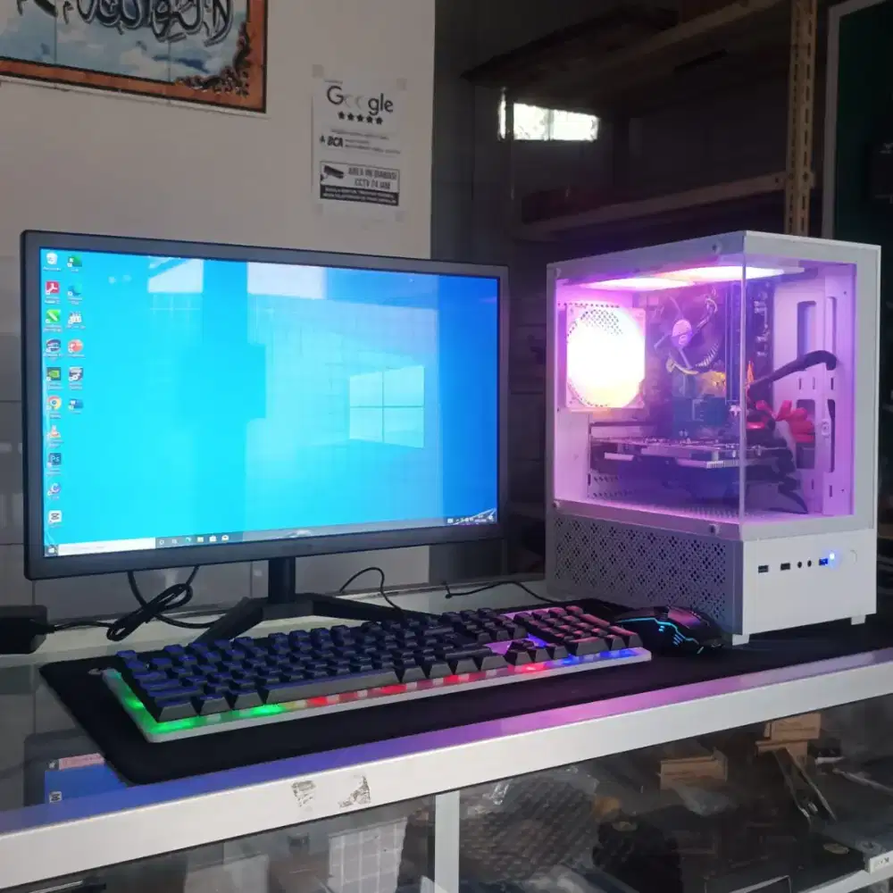 PC fullset utk gaming/editing/live streaming intel i5 ram 16gb Led 22