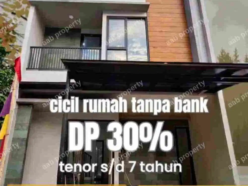 Rumah 2 lantai, tanpa Slik BI, KPR Developer, free biaya ,canopi dan AC
