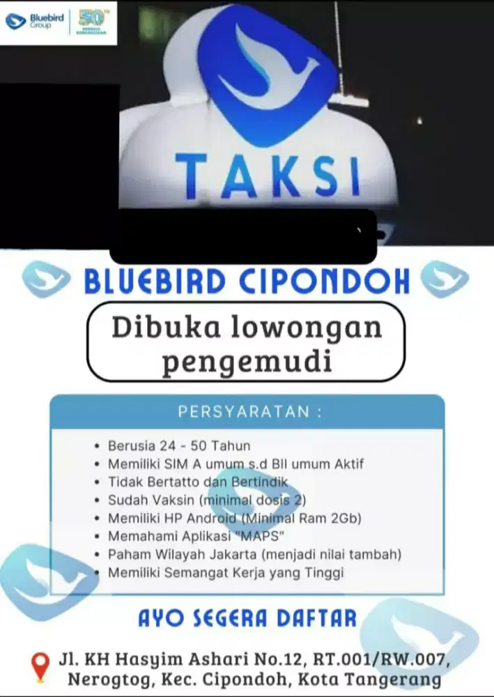 Driver Taksi Blue Bird Daan Mogot