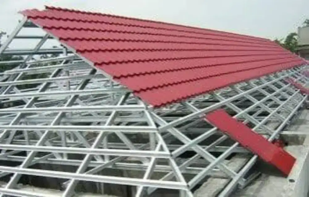 Melayani pemasangan baja ringan plafon pvc kanopi