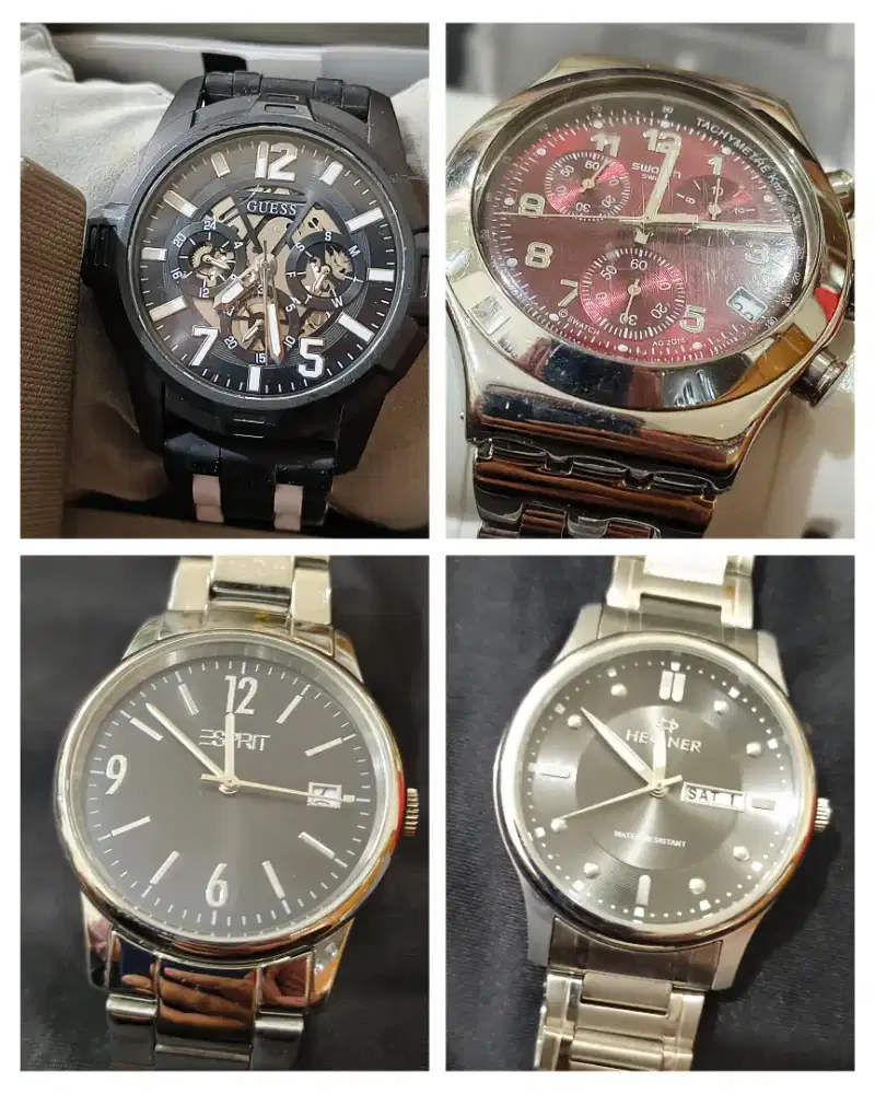 JUAL RUGI! Jam tangan MERK GUESS, SWATCH, HEGNER, ESPIRIT.Cocok hadiah