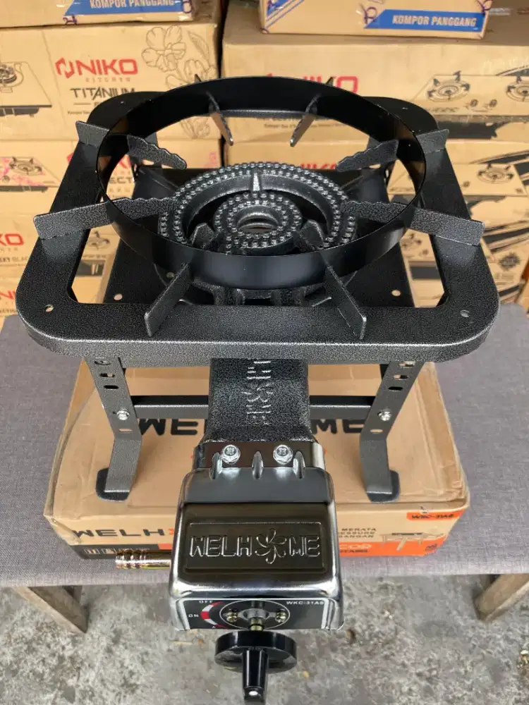 Baru merk welhome kompor cor mawar plus kerangka kaki sedang