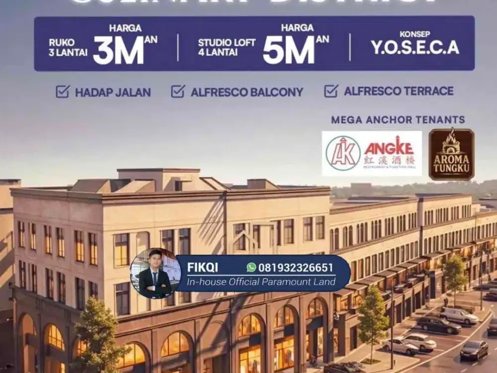 Ruko Hadap Jalan Maggiore Signature West Prelaunching Harga Termurah Resmi Paramount