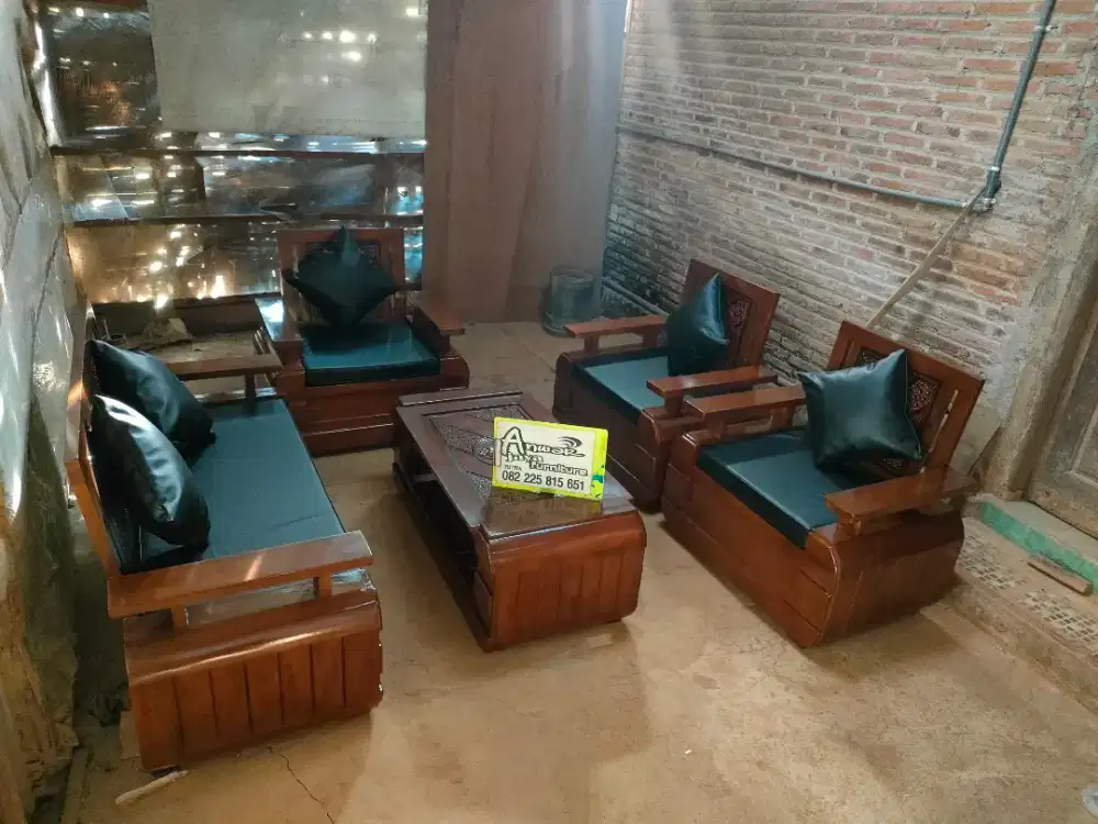Kursi tamu minimalis koper set matras full kayu jati