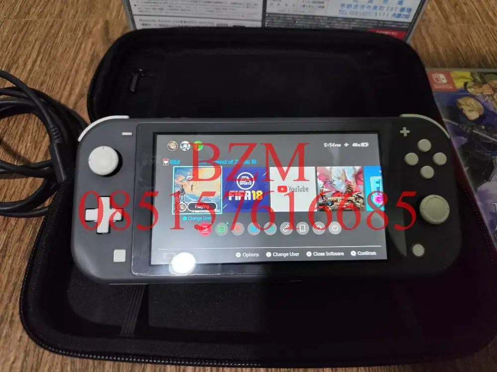 Nintendo Switch Lite (Gray) + 2 Catridge Game