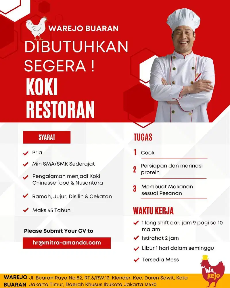 KOKI RESTORAN WAREJO
