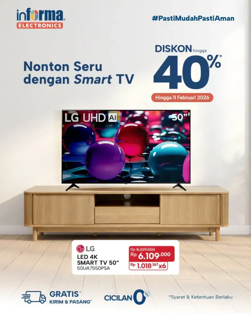 Ready stok tv 50 inc LG smart tv