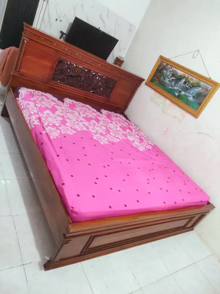 TEMPAT TIDUR JATI + SPRINGBED 6 KAKI OCEAN