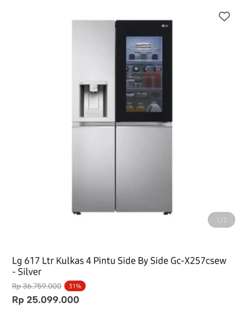 KULKAS LG KETOK 617 LITER