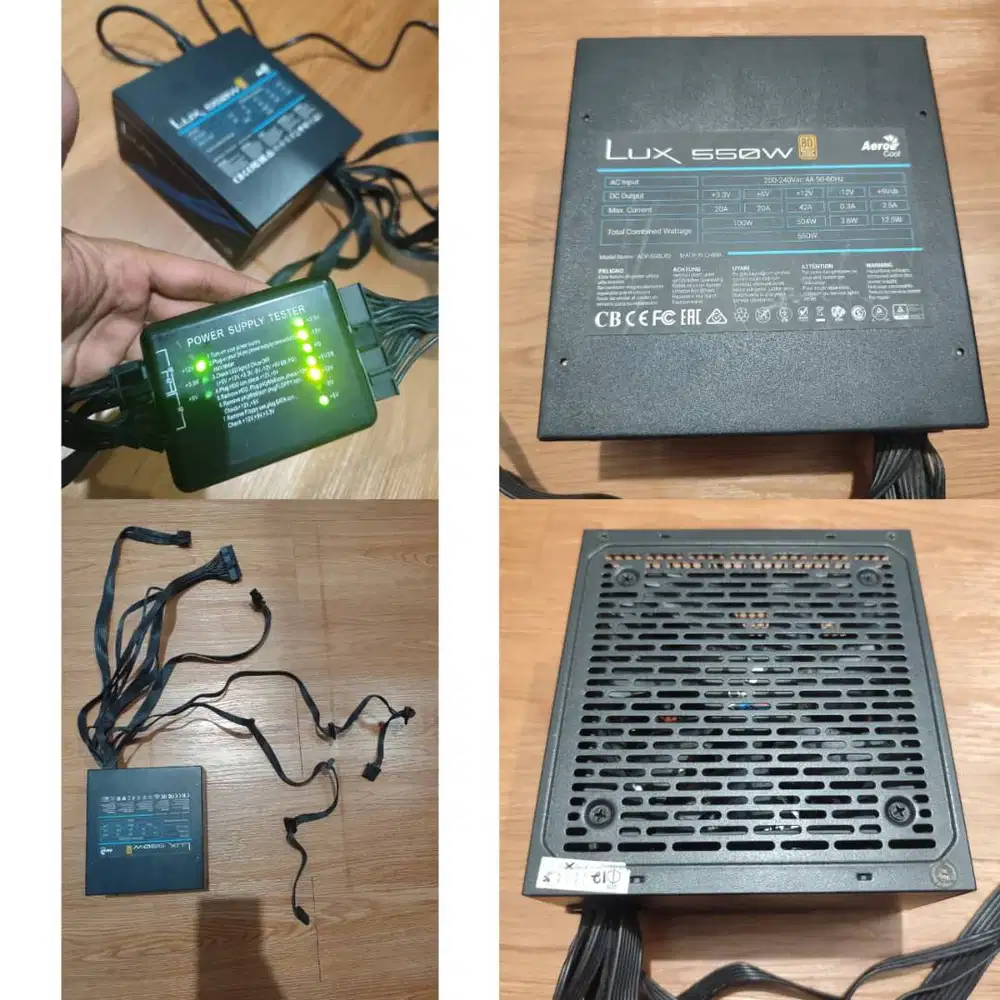 PSU AeroCool Lux 550W 80+ Bronze (ACP-550LXD) Segel Baut Utuh