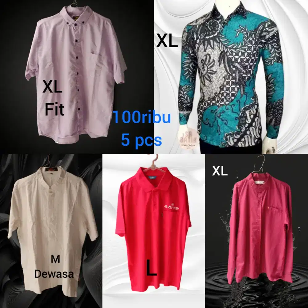 Hanya 100 ribu dapat 5 pcs atasan lelaki