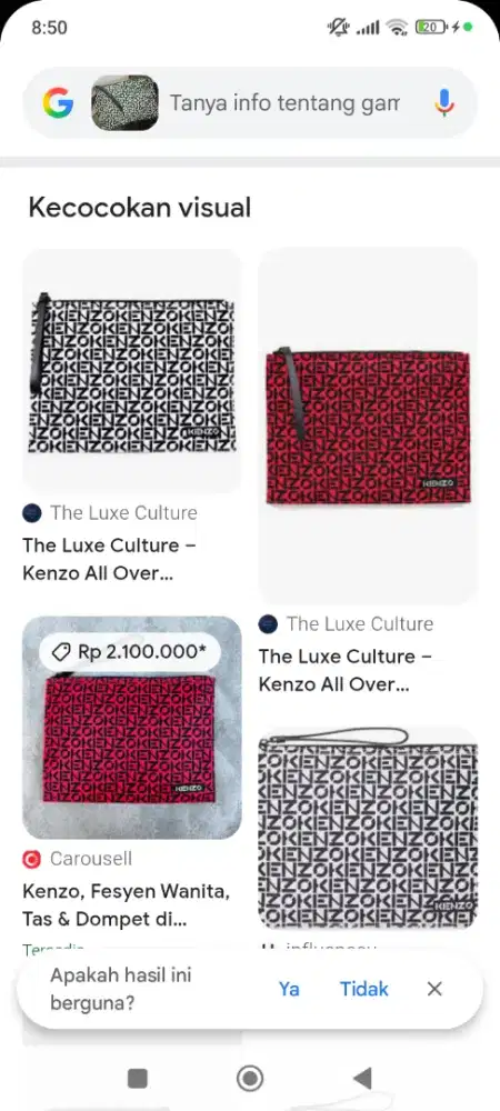 Tas dompet over size, pria/wanita