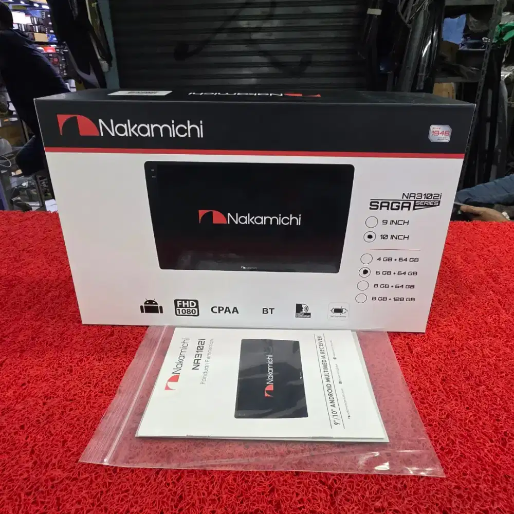 Head Unit Android Nakamichi NA3102i SAGA SERIES 6GB+64GB QLED 10 in