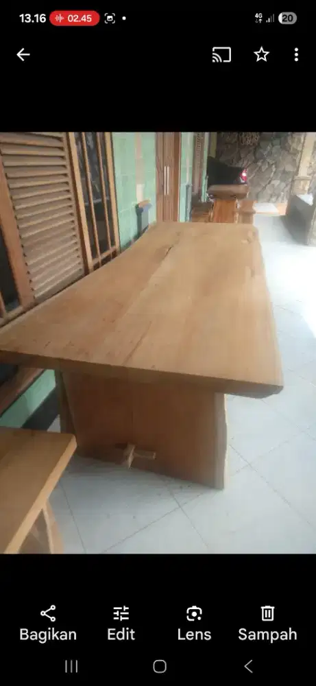 Meja papan jati utuh