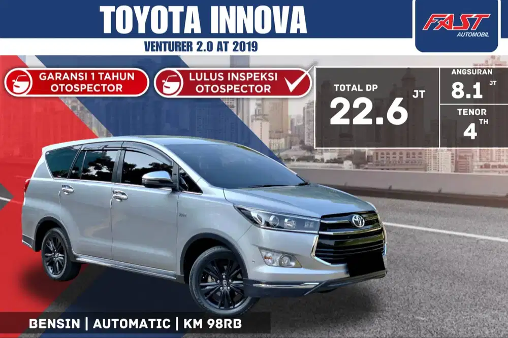 TOYOTA INNOVA VENTURER 2019 2.0 AT BENSIN SERVICE RECORD PAJAK PANJANG