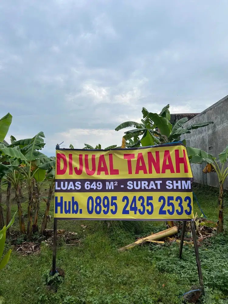 Dijual tanah luas 649