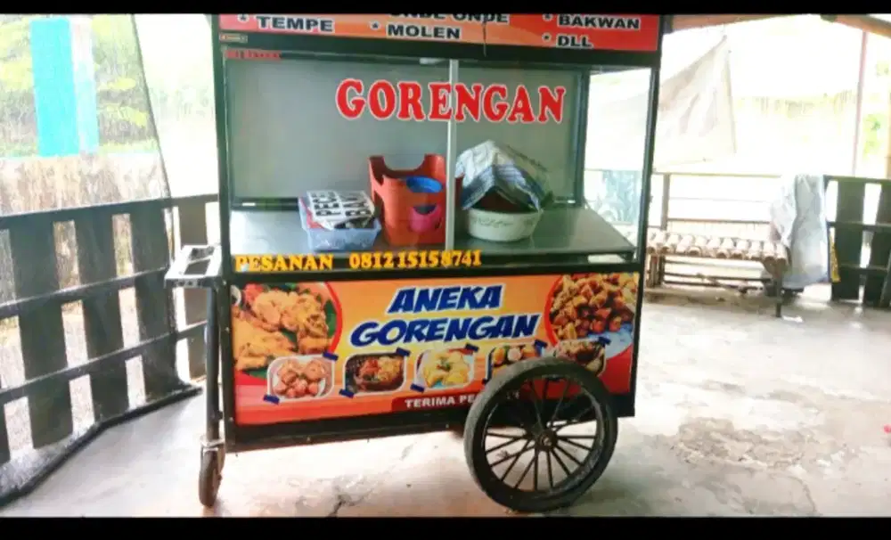 Gerobak gorengan dorong