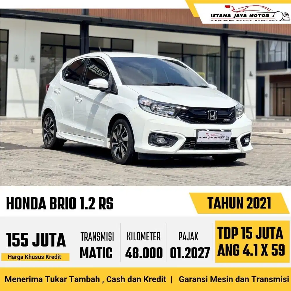 LOW KM Honda Brio 1.2 RS AT NIK 2021 Putih