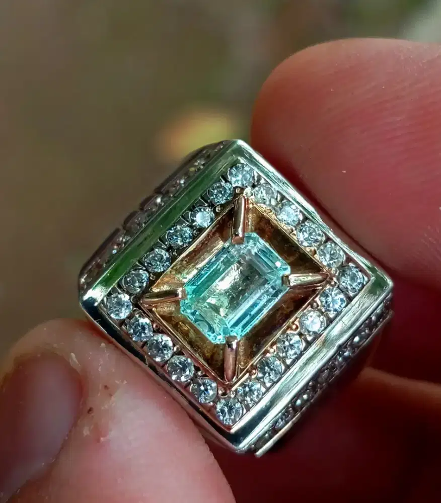 Zamrud Colombia minor eye clean loupe clean perak handmade tebal memo