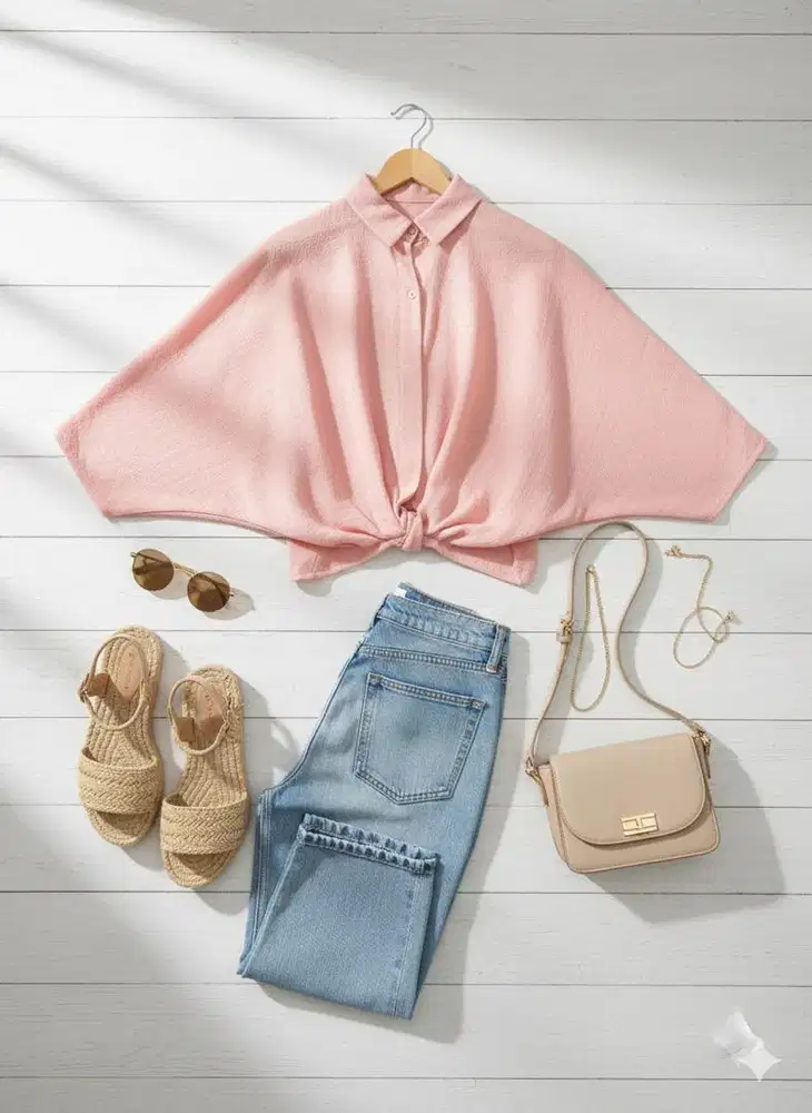 Blouse pink warna pastel