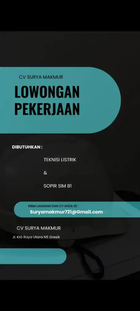 Teknisi Listrik dan Sopir B1