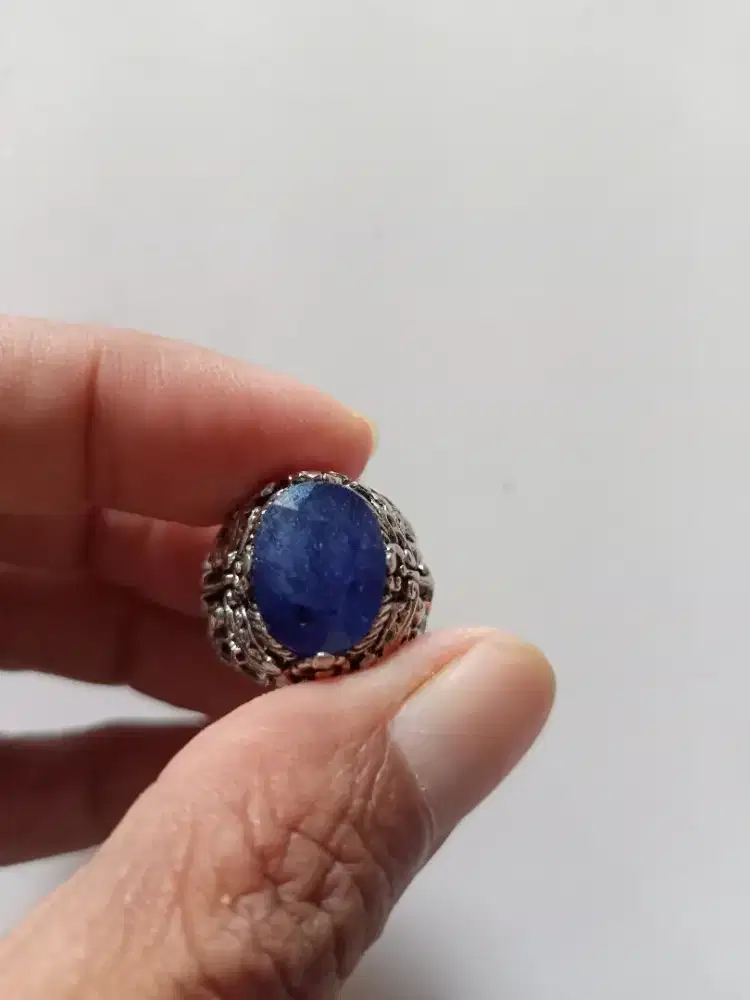 Batu Cincin Akik Permata Natural Blue Sapphire