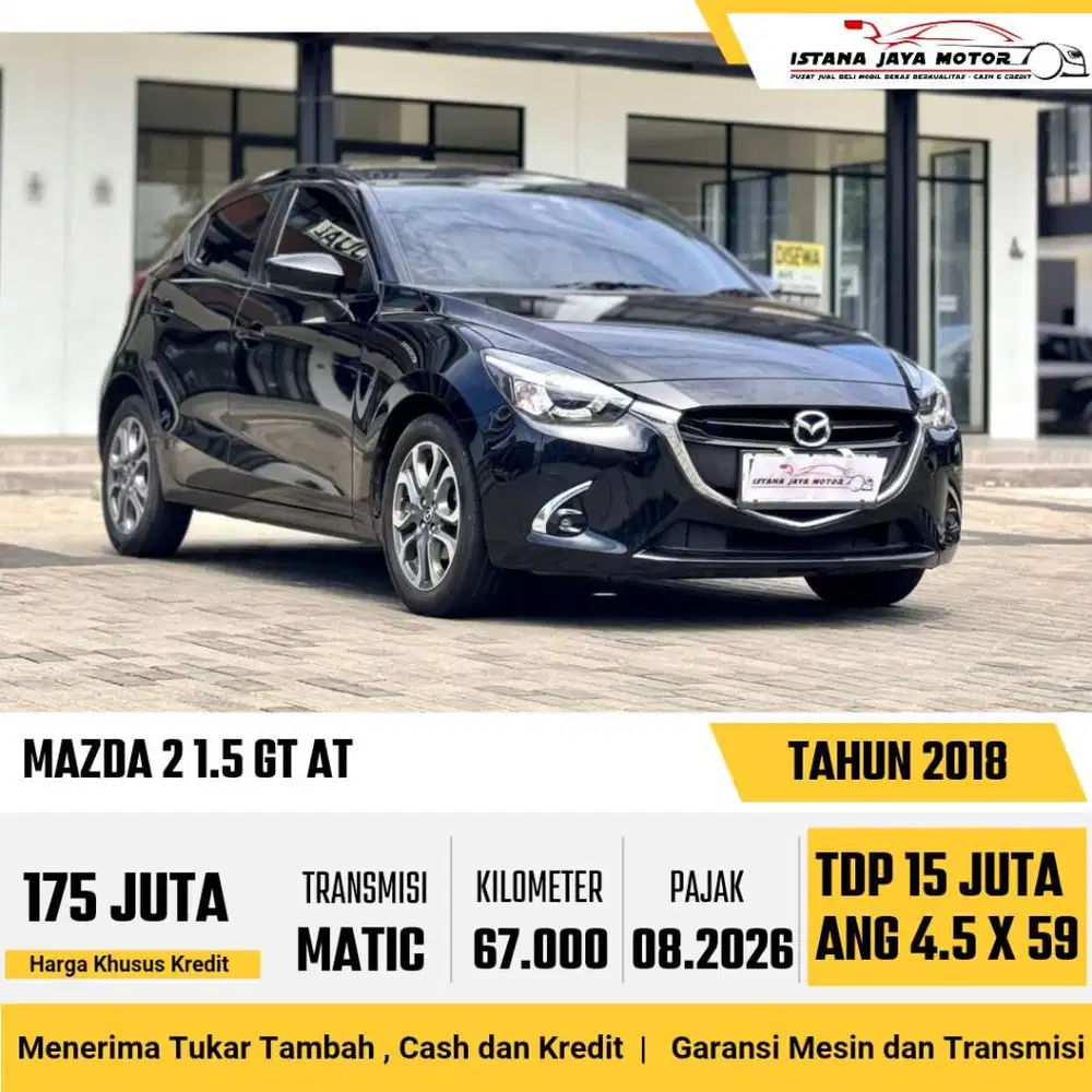LOW KM Mazda 2 GT Skyactive 1.5 AT 2018 Hitam