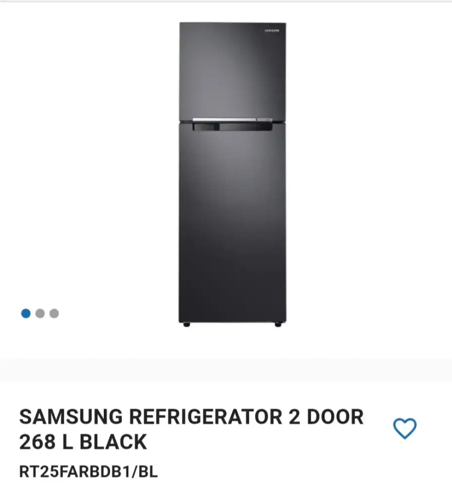 SAMSUNG REFRIGERATOR 2 DOOR 268L BLACK