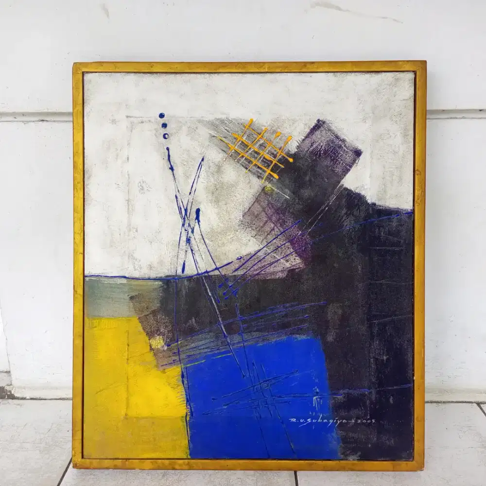 Lukisan Vintage Di Antara Air, Tanah, dan Angin by R.U. Subagiyo 2005