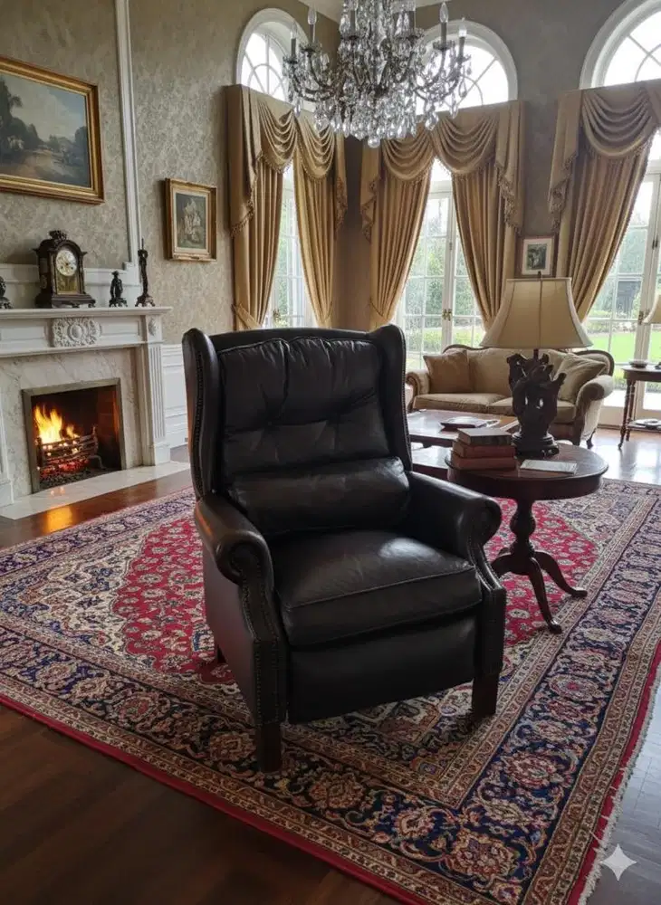 Sofa Recliner Chesterfield England Full Leather Genuine ( Kulit Asli )