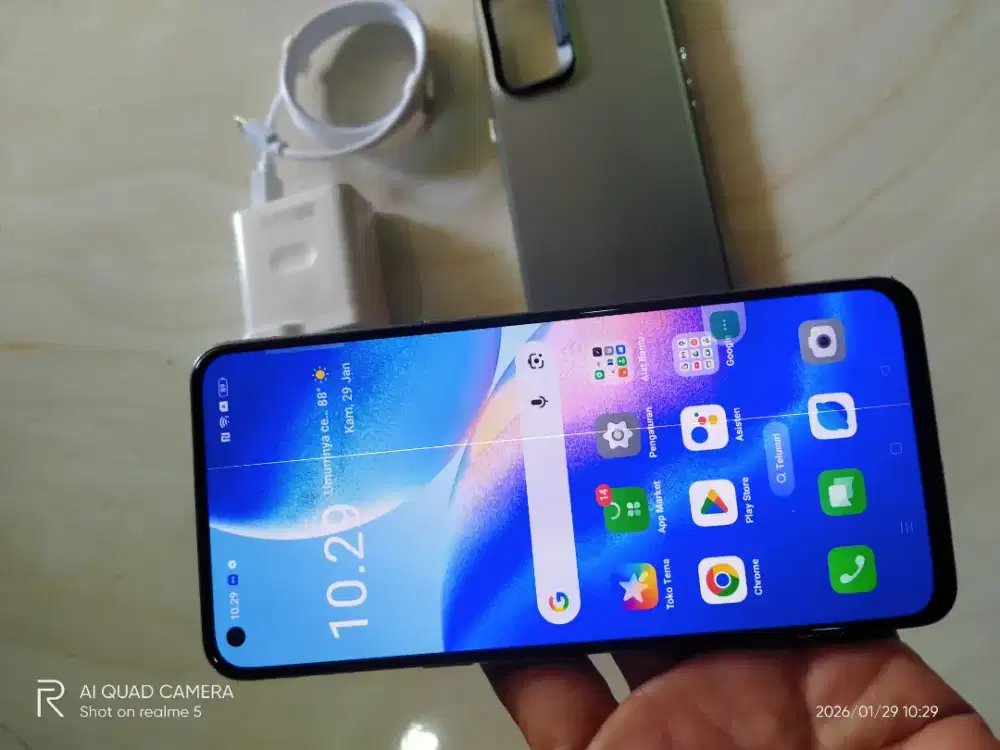 Oppo Reni 5(5G)8+8/128 hp cas minus LCD nggaris serambut.normal.PASS