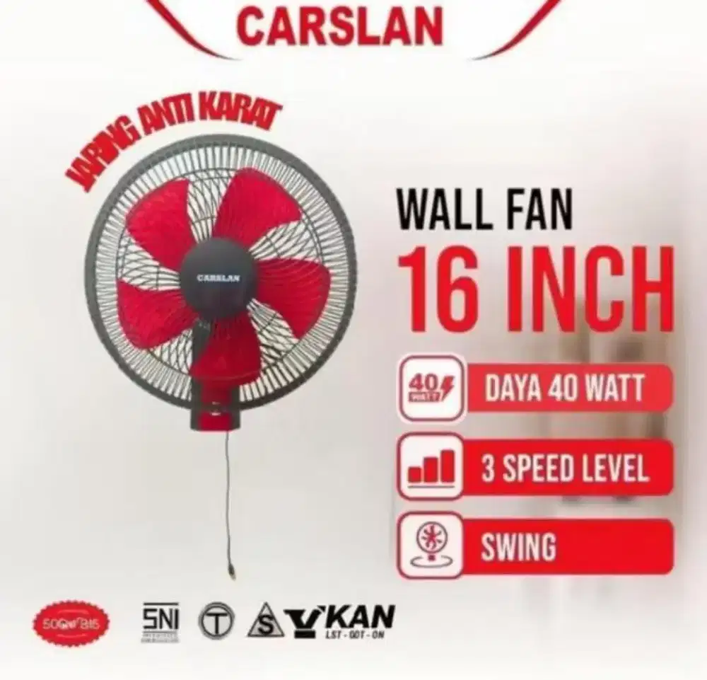 Baru kipas angin dinding carslan