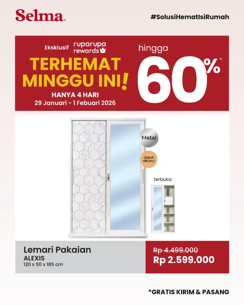 Lemari Pakaian Bahan Metal