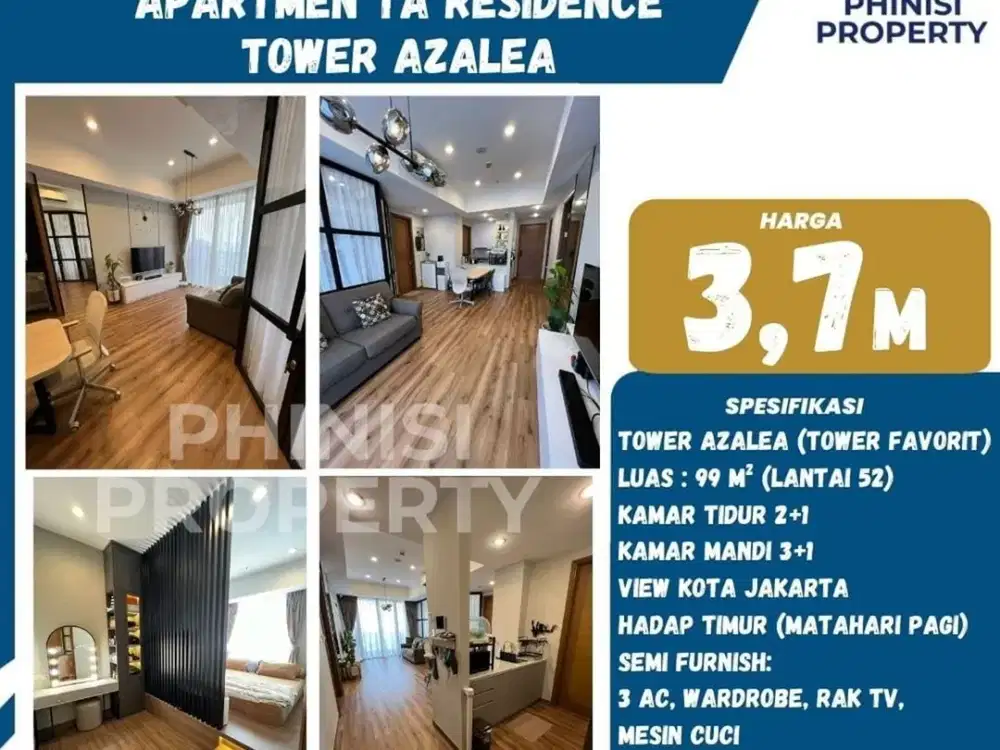Dijual Apartemen 2BR Taman Anggrek Residences Tower Azalea Jakarta