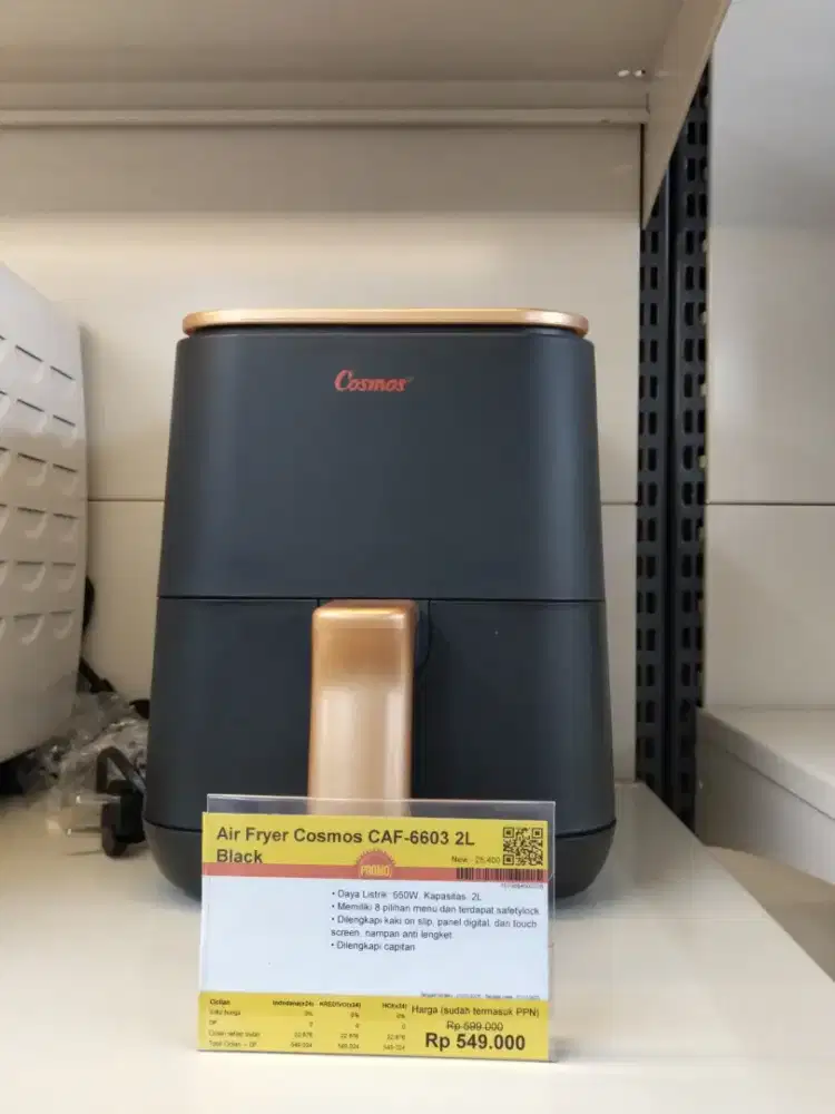 Air Fryer Cosmos CAF-6603 2L Black #BisaCicilanPakaiKREDIVO