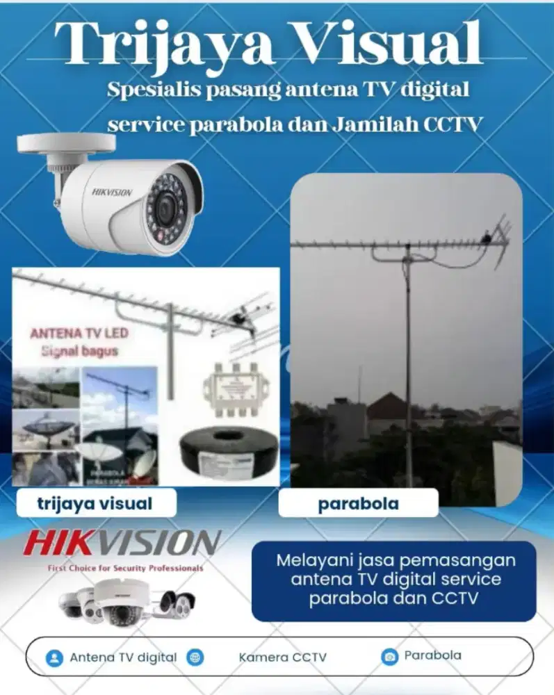 Ahli jasa pasang antena TV digital service parabola dan camera CCTV