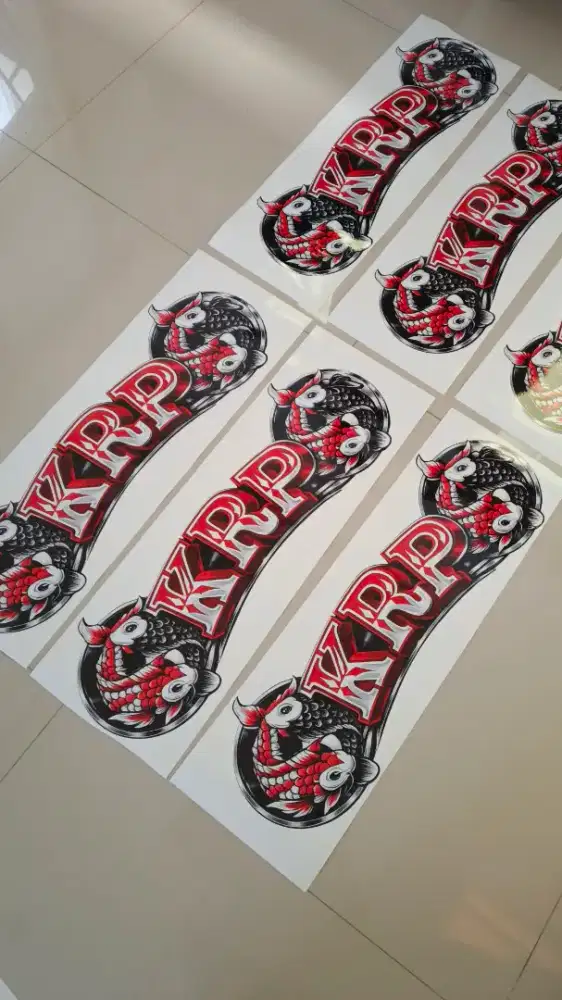 Stiker kaca belakang mobil sticker aksesoris logo nama komunitas KOI