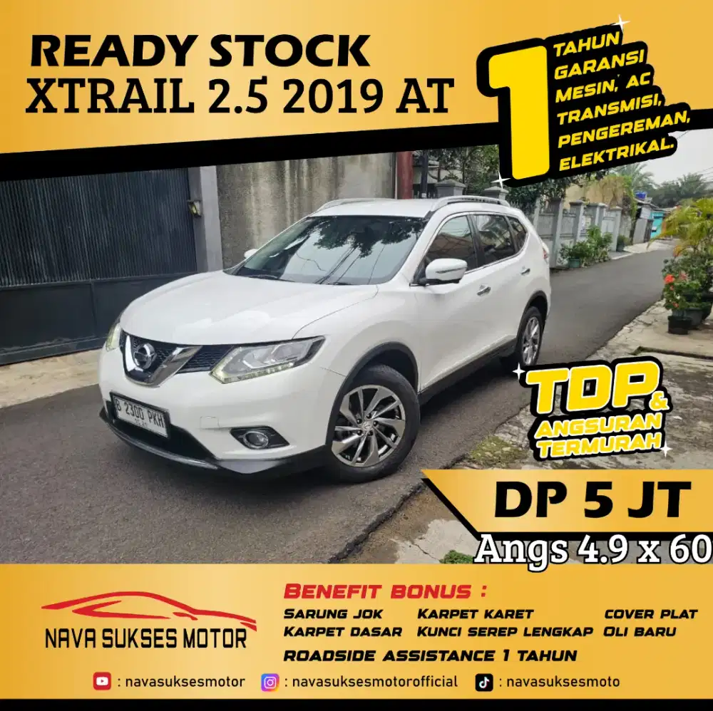 TDP 5 Jt Angs Termurah All New Xtrail 2.5 2019 Matic Putih Low Km