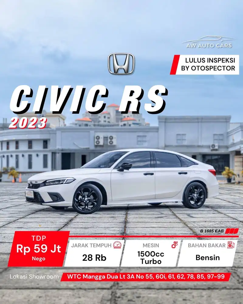 Honda Civic RS Honda Sensing 2024 NIK 2023 HS Turbo