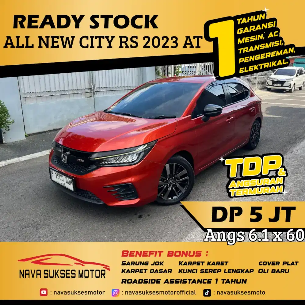 TDP 5 Jt Angs Termurah All New City RS 2023 Orange Mutiara Matic LowKm
