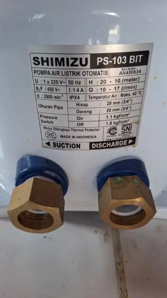 Dijual pompa shimizu ps-103 Bit