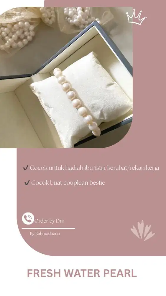 Gelang mutiara air tawar lombok asli