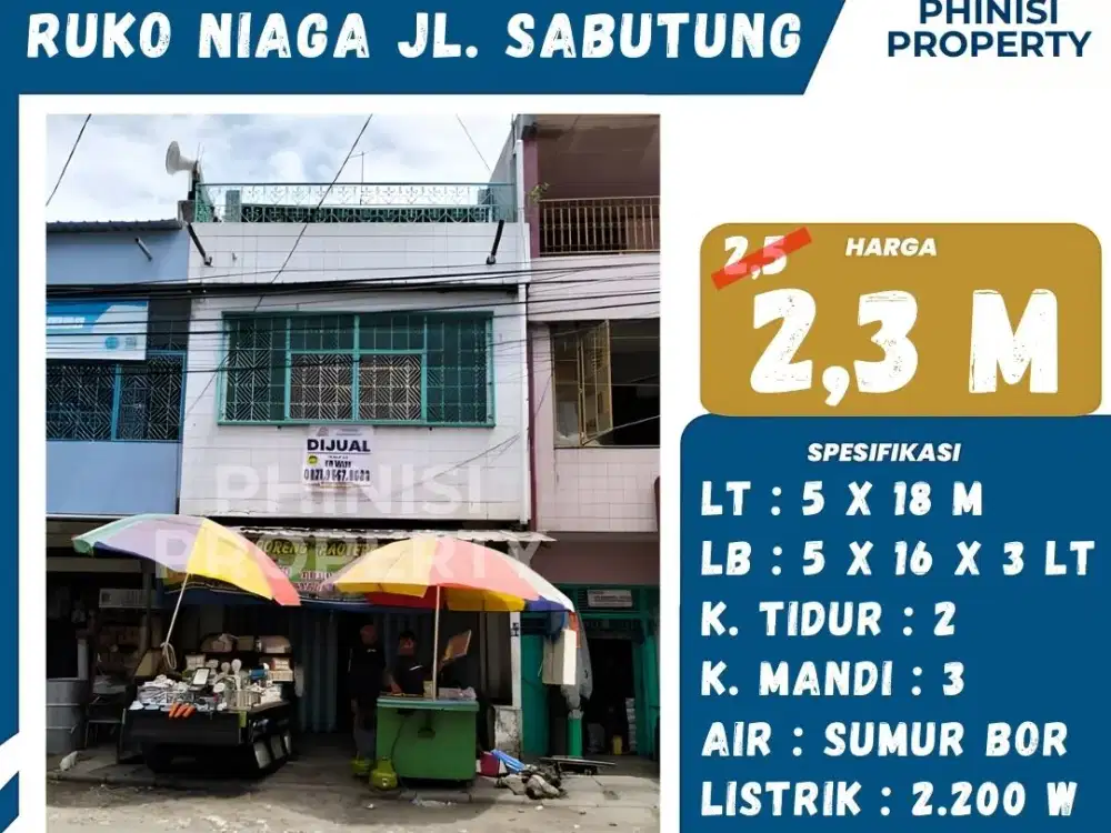Dijual Ruko Strategis Jalan Sabutung Paotere