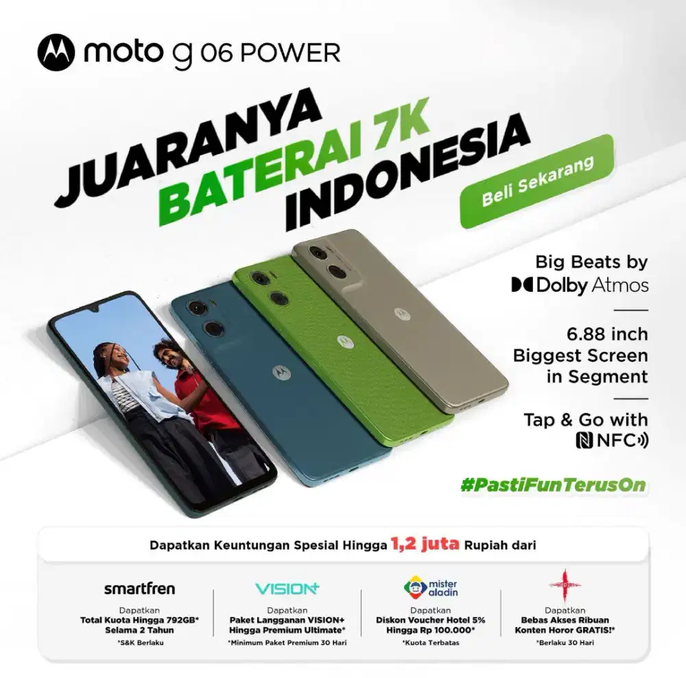Motorola G06 Power 128/4+8gb Room Boost 12gb Baterai 7000mAh Resmi