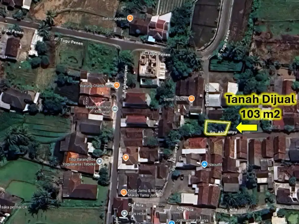 Dijual tanah pekarangan HOOK di Sardonoharjo, sleman yogyakarta, Lingkungan tenang, asri, air tanah melimpah & bersih