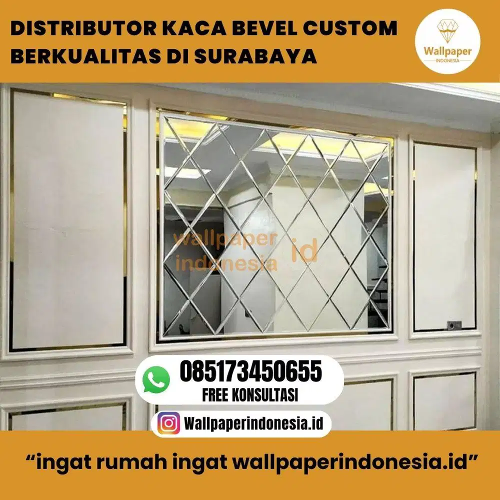 DISTRIBUTOR KACA BEVEL CUSTOM BERKUALITAS DI SURABAYA