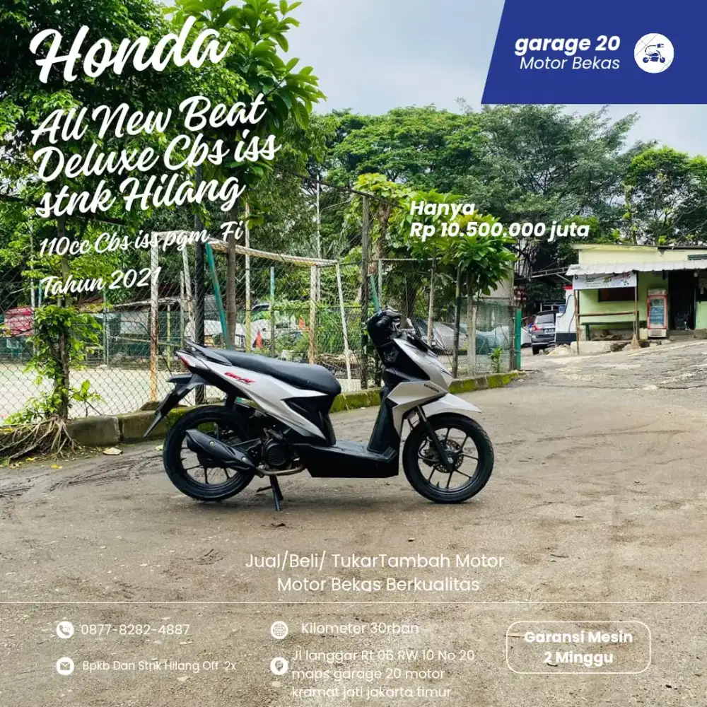 Honda Beat Deluxe 110cc Cbs iss STNK Hilang Tahun 2021